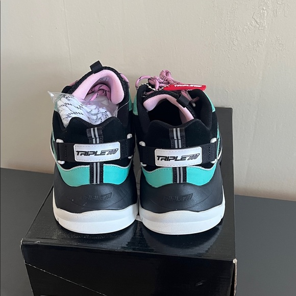 Triple 7 Men's Athletic Shoes - Pink, Teal, and Black - Picture 3 of 6
